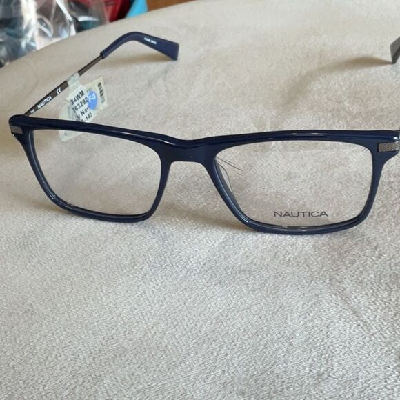 COPY - NEW NAUTICAL MENS FULL RIM 54 18 145 SHINY NAVY EYEGLASSES EYEWEAR DESIG… - Picture 1 of 4